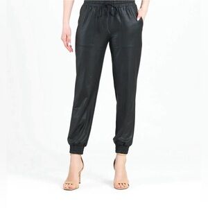 Like New NOLI Black Vegan Leather Women's Jogger Pants Size L